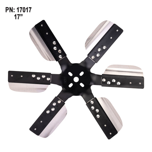 FAN ENGINE 17in FLEX 6BLD HI-VOL V8-USA-DERALE