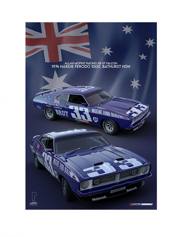 MOTORSPORT PRINT 1974 BATHURST ALLAN MOFFAT - A2