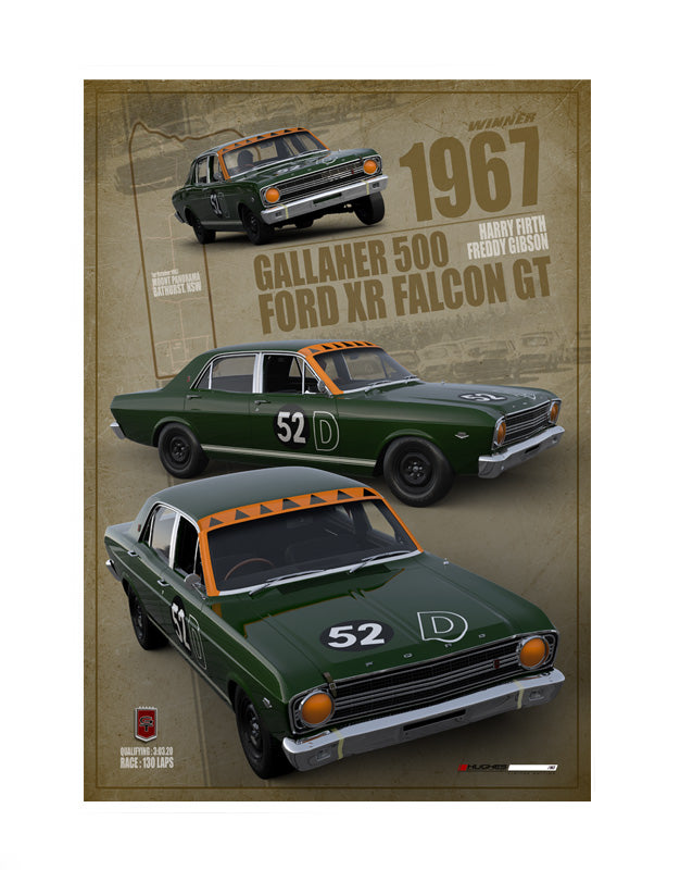 MOTORSPORT PRINT 1967 BATHURST WINNER - A2