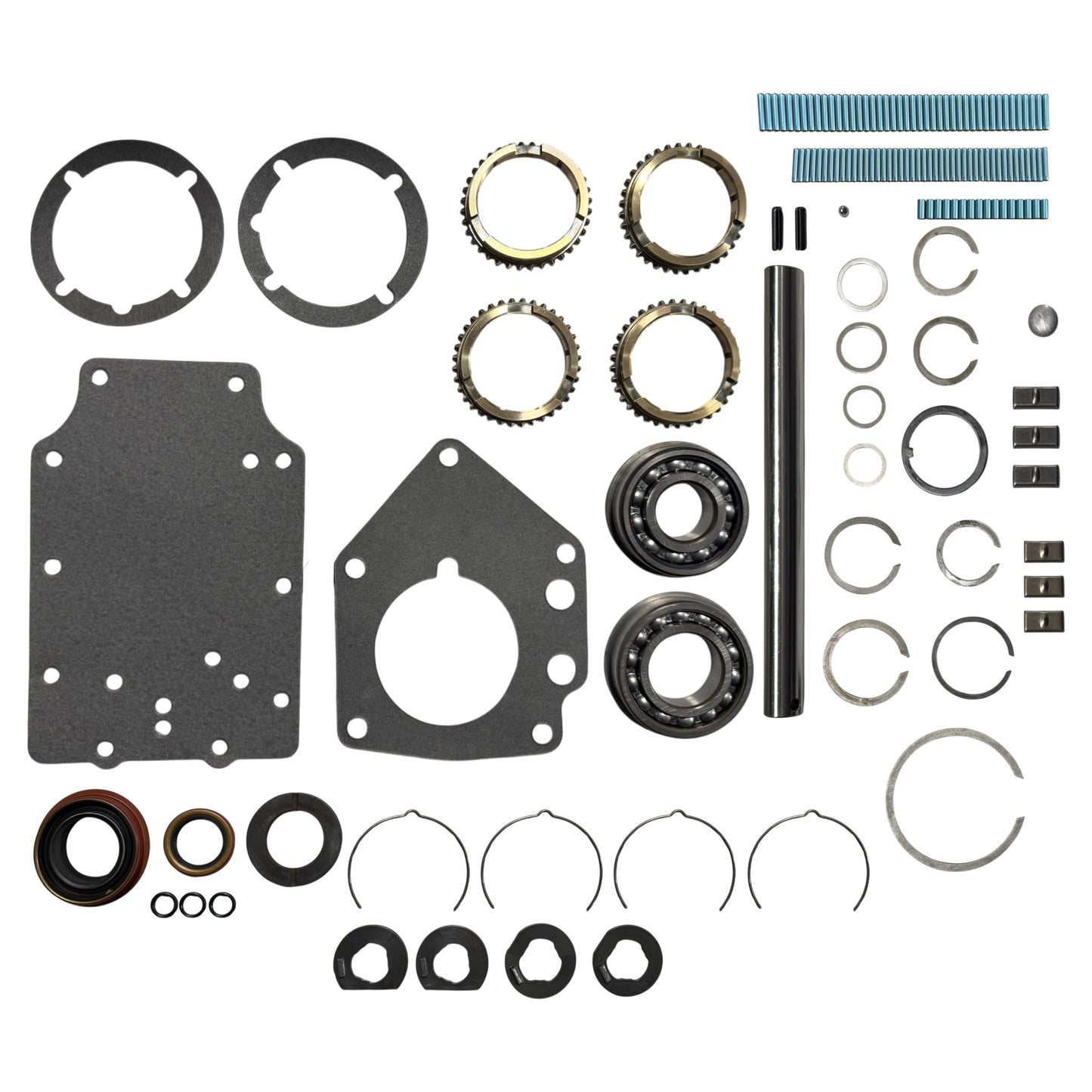TOPLOADER 4SPD GEARBOX REBUILD KIT, HD BEARINGS, WITH-SYNCROS
