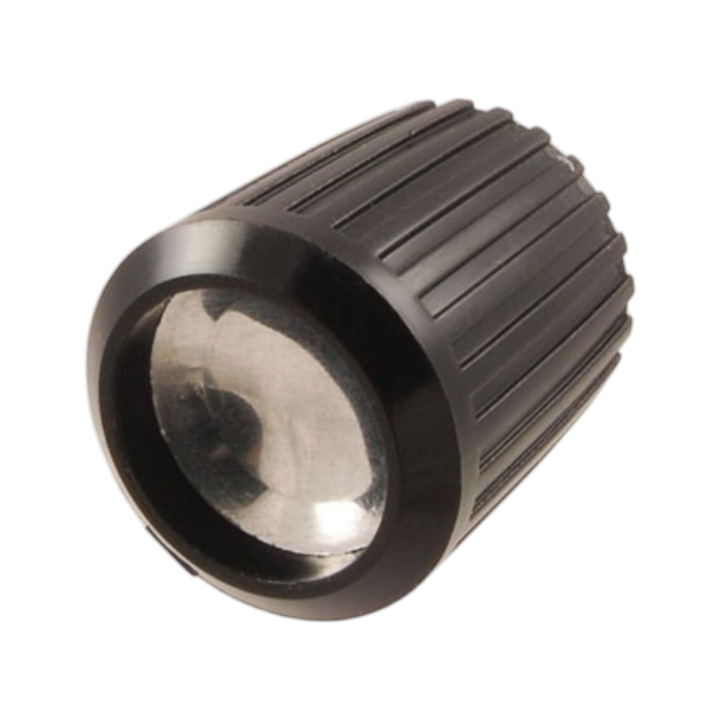 KNOB RADIO SPLIT SHAFT,XK-P BLACK WITH SILVER INSERT