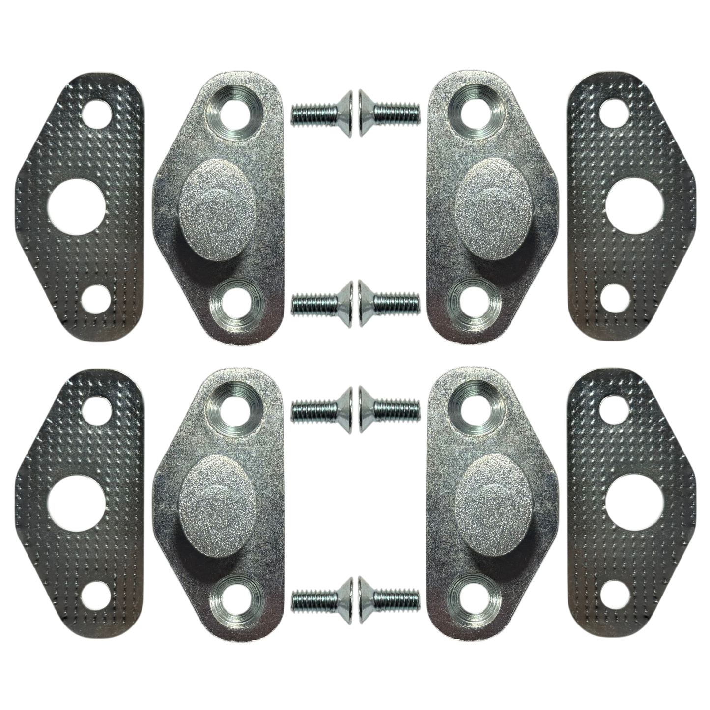 STRIKER PLATE DOOR XR-C/ZA-H/P5-6 INC SCREWS - SILVER - SET OF 4