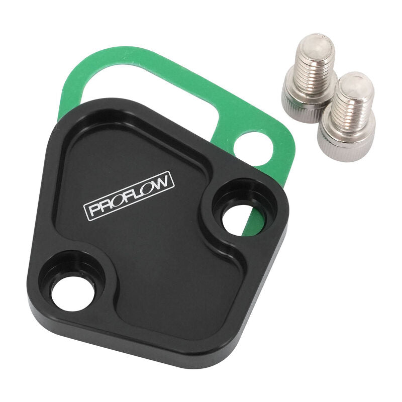 FUEL PUMP BLOCK OFF WINDSOR/BB/6 BILLET BLACK
