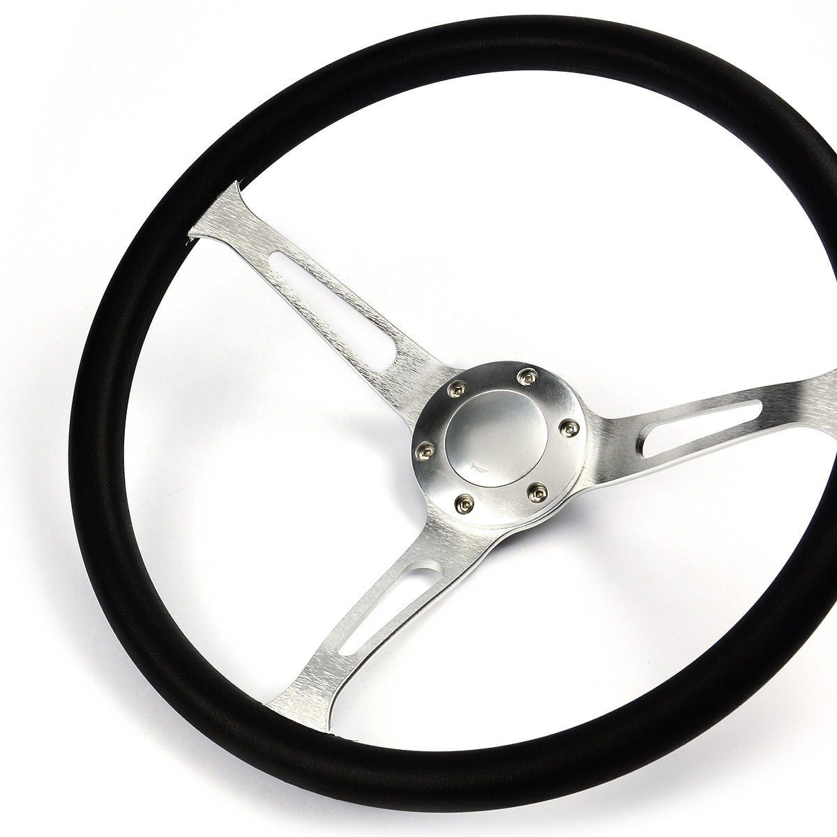 STEERING WHEEL POLYURATHANE 3-SPOKE WITH SLOTS