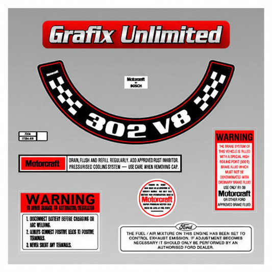 DECAL KIT ENGINE BAY MASTER KIT XA/ZF 302