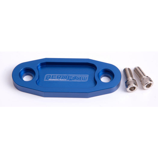 FUEL PUMP BLOCK OFF CLEVELAND BILLET BLUE