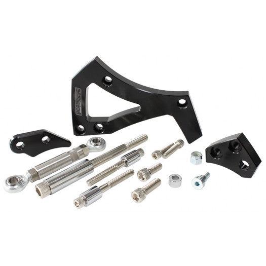 BRACKET SET ALTERNATOR CLEVELAND BILLET BLACK AEROFLOW
