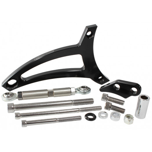 BRACKET SET ALTERNATOR 351W (LH WATER PUMP) BILLET BLACK AEROFLOW