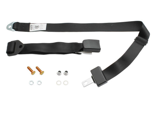 SEATBELT STATIC LAP WITH 150-610mm ADJUSTABLE WEB BUCKLE - BLACK - BENCH CENTRE AVP