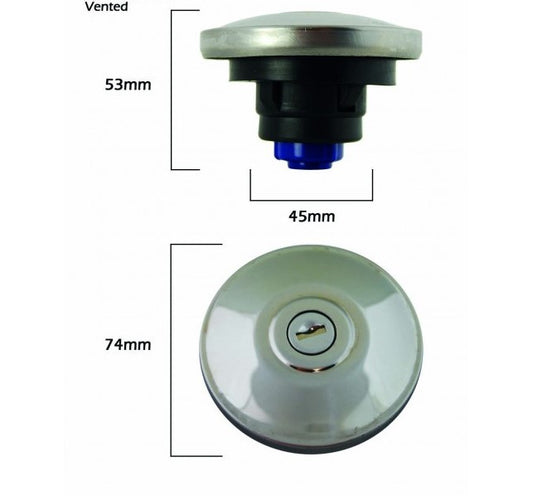 FUEL CAP FAIRLANE/LTD 75-78/F-TRUCK 70-90 - LOCKING