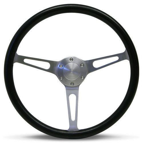 STEERING WHEEL POLYURATHANE 3-SPOKE WITH SLOTS