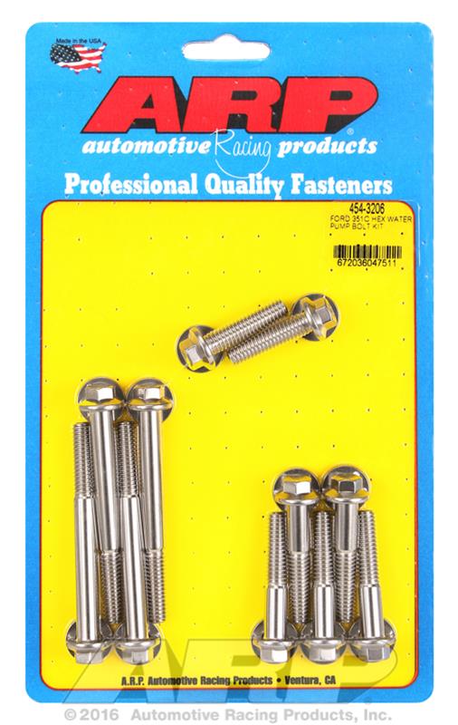 BOLT KIT WATER PUMP CLEVELAND S/STEEL FLANGED 3/8 HEX - ARP