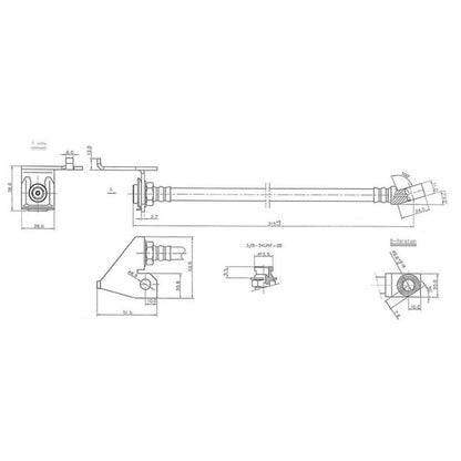HOSE BRAKE FRONT XA-F DISC LH (WILL FIT XW-F) CLOSE REPRODUCTION