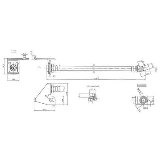 HOSE BRAKE FRONT XA-F DISC LH (WILL FIT XW-F) CLOSE REPRODUCTION