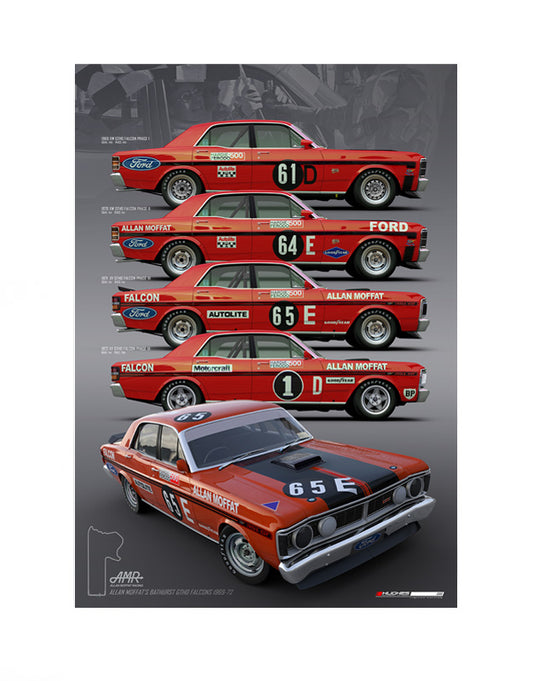 MOTORSPORT PRINT MOFFATS BATHURST GTHOS 69-72 - A2