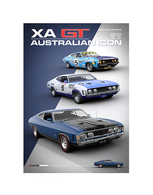 MOTORSPORT PRINT 1973 XA GT - COSMIC BLUE - A2