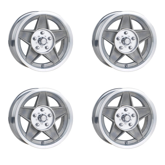 WHEEL BATHURST GLOBE 15x7 CONCOURS (72 DATE CODE) SET OF 4 INC NUTS & CAPS
