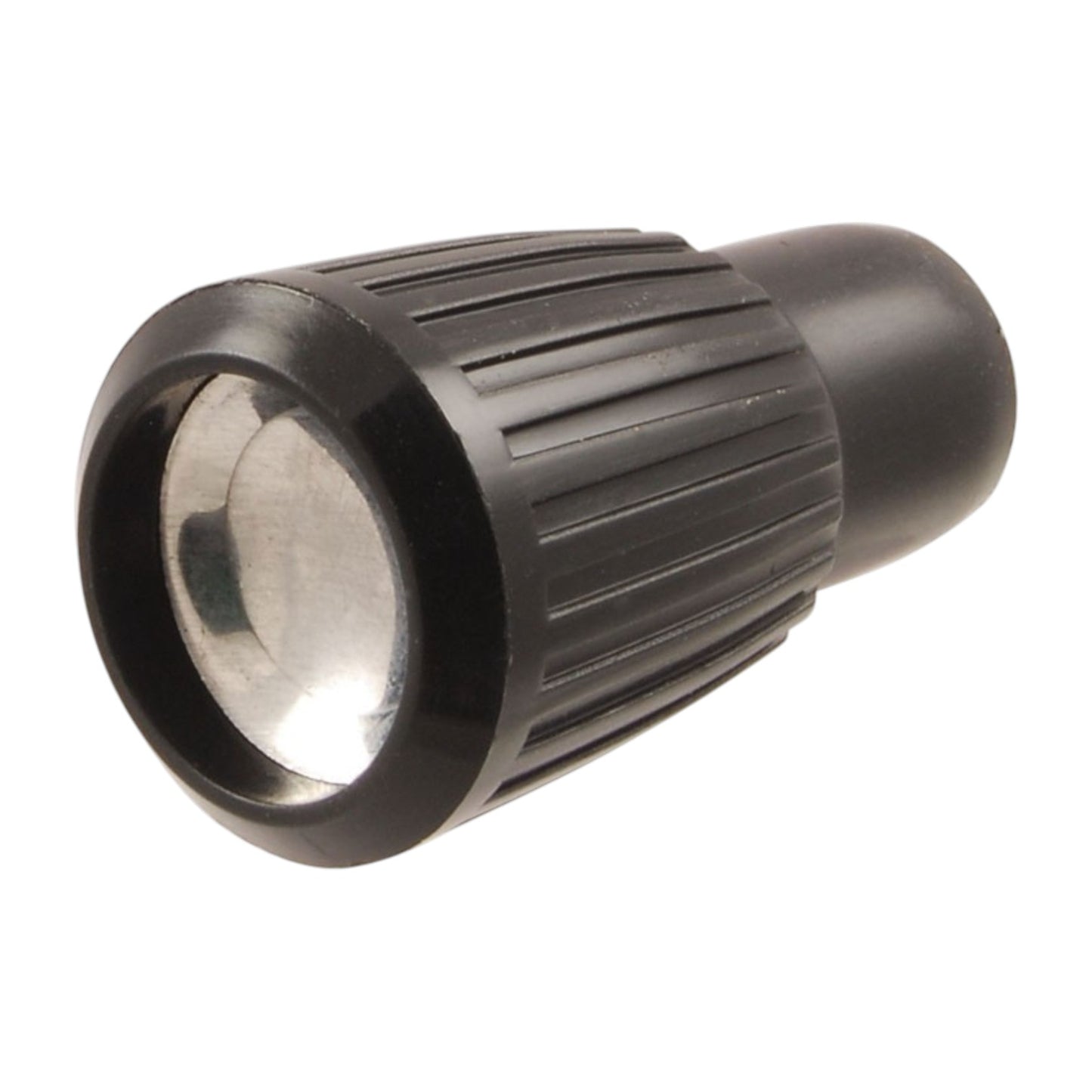 KNOB WIPER HEATER FAN W/GRUB SCREW, BLACK WITH SILVER INSERT