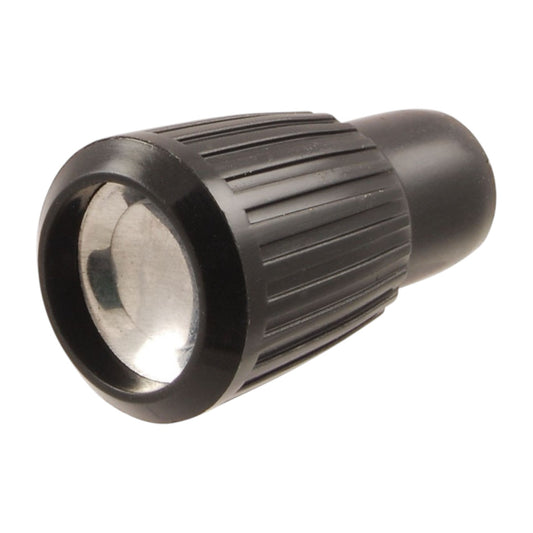 KNOB WIPER HEATER FAN W/GRUB SCREW, BLACK WITH SILVER INSERT