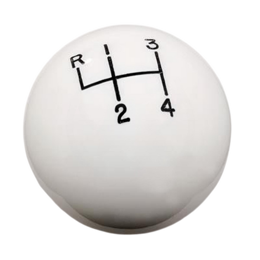 KNOB GEAR SHIFT 4SPD TOP LOADER HURST WHITE