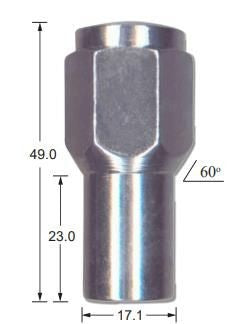 NUT WHEEL MAG TAPERED SEAT WITH 23mm SHANK