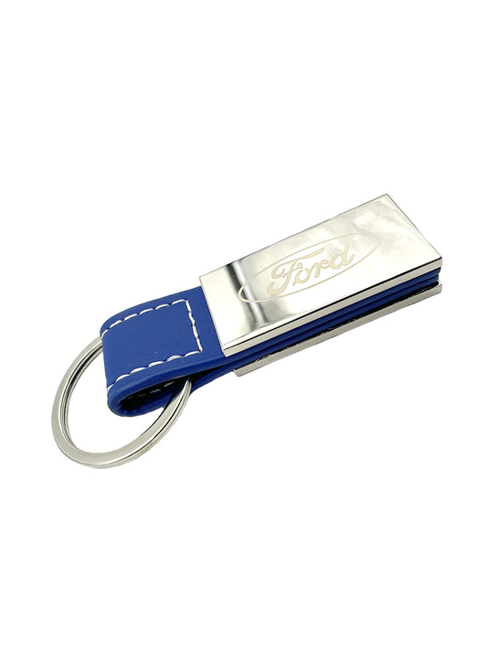 FORD BLUE LEATHER KEYRING