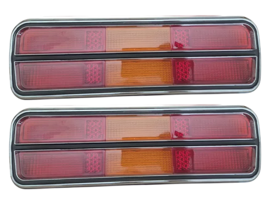 LENSE TAIL LIGHT XB COUPE- INC CHROME SURROUNDS - PAIR