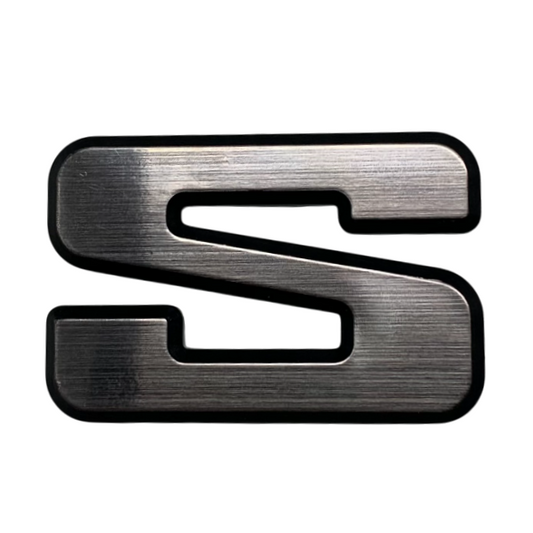 BADGE S XD-F SILVER BRUSHED - EACH