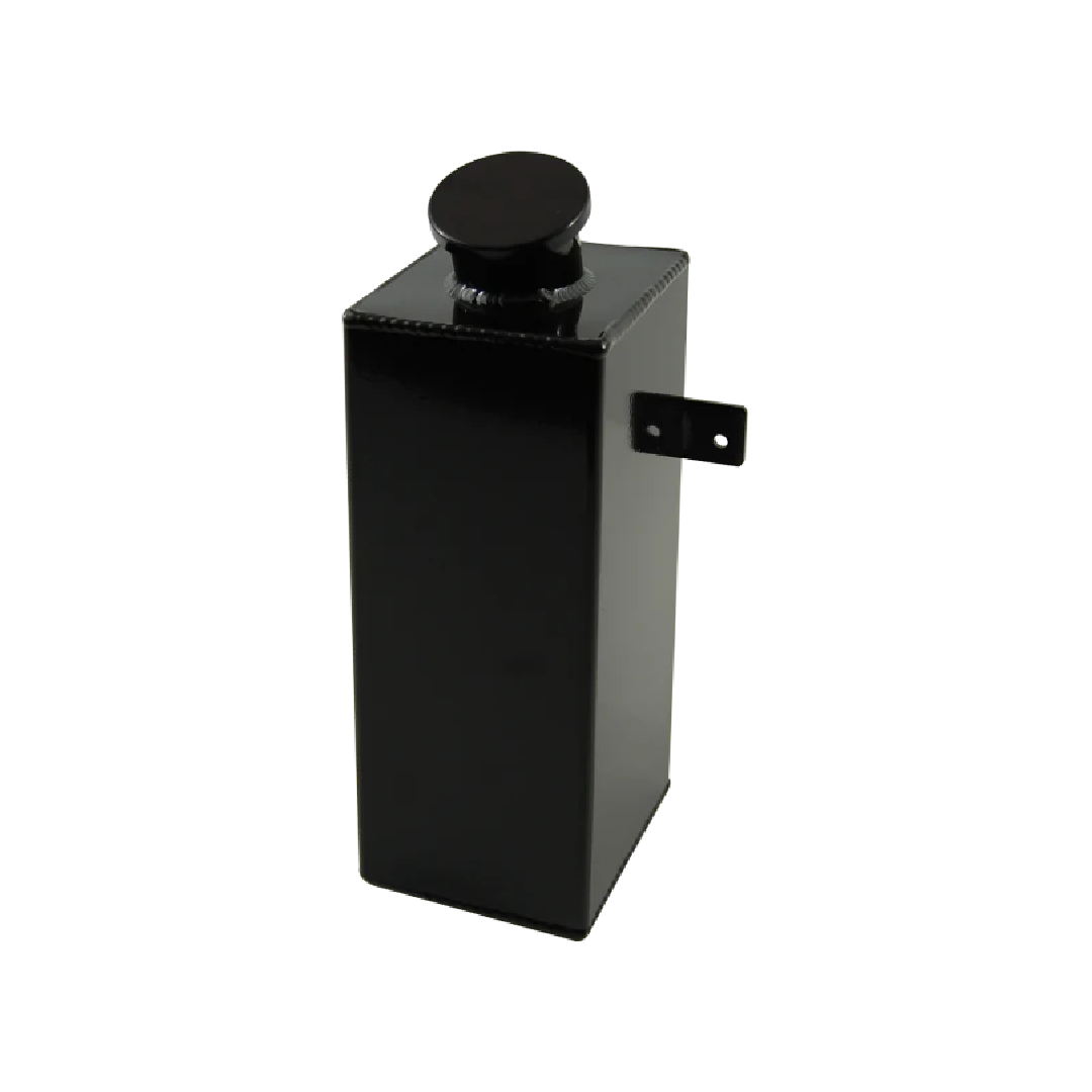 WINDSCREEN WASHER BOTTLE - ALLOY BLACK - NO WASHER PUMP (VERTICAL TYPE)