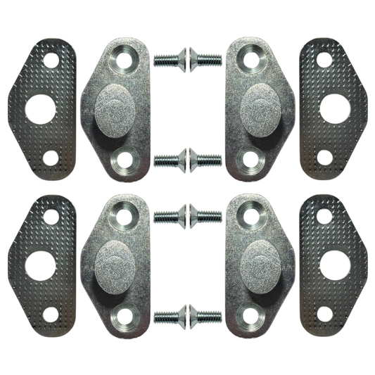 STRIKER PLATE DOOR XR-C/ZA-H/P5-6 INC SCREWS - SILVER - SET OF 4