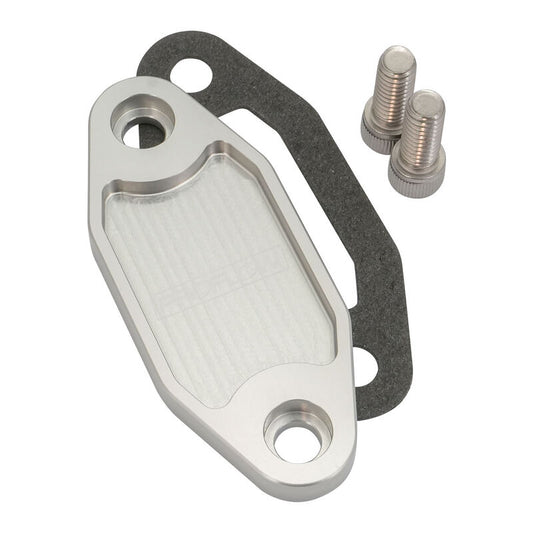 FUEL PUMP BLOCK OFF CLEVELAND BILLET SILVER
