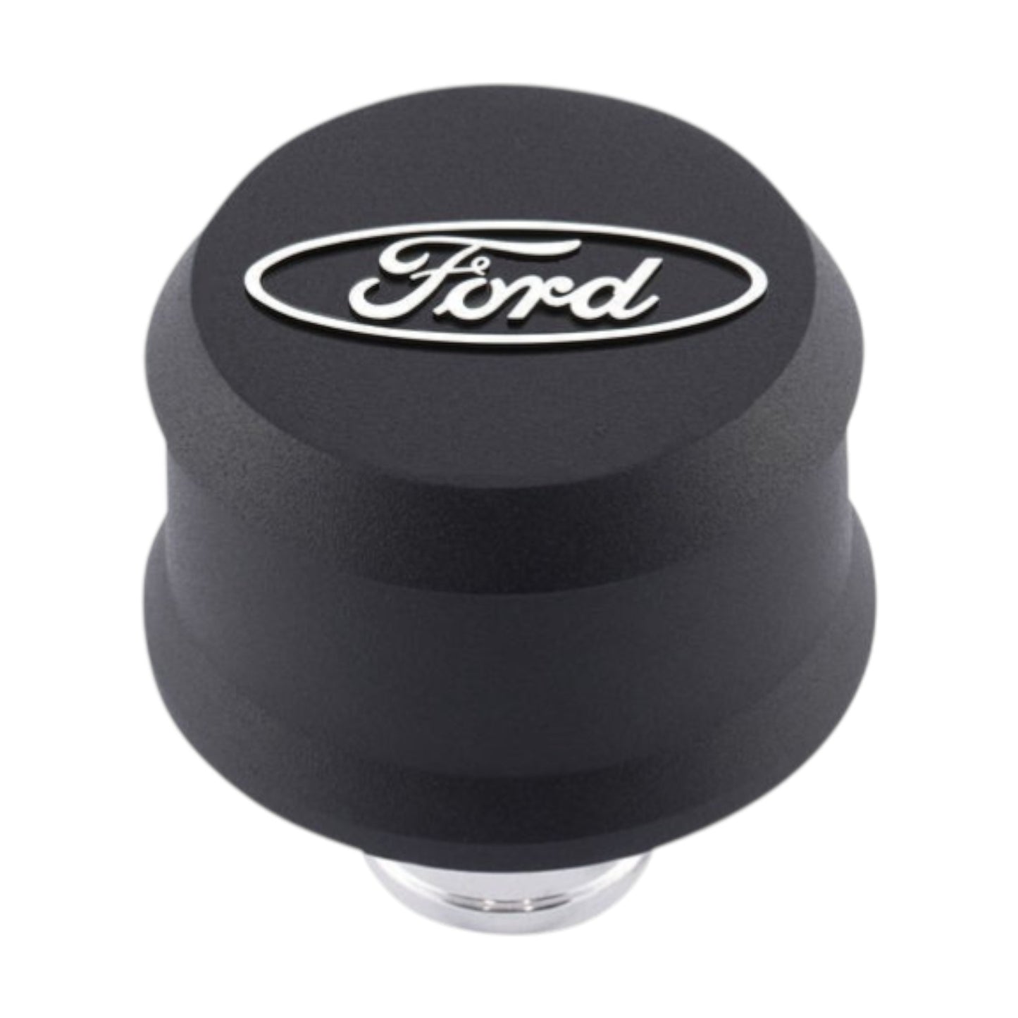 BREATHER/OIL CAP ENGINE PUSH-IN BLACK- FORD OVAL ALLOY