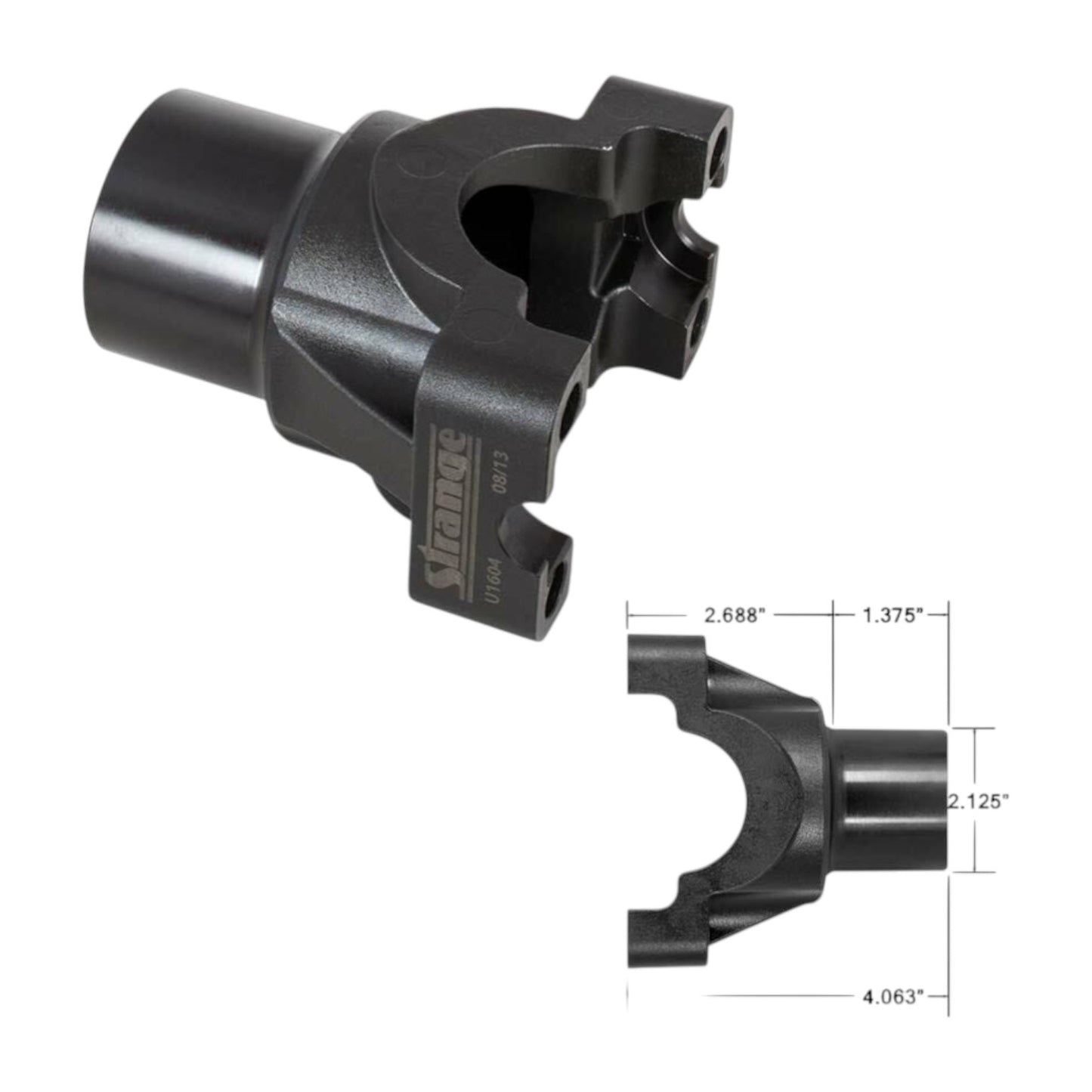 9in DIFFERENTIAL YOKE 1350 SERIES 35 SPLINE (PRO-GEARS) BILLET STEEL - STRANGE