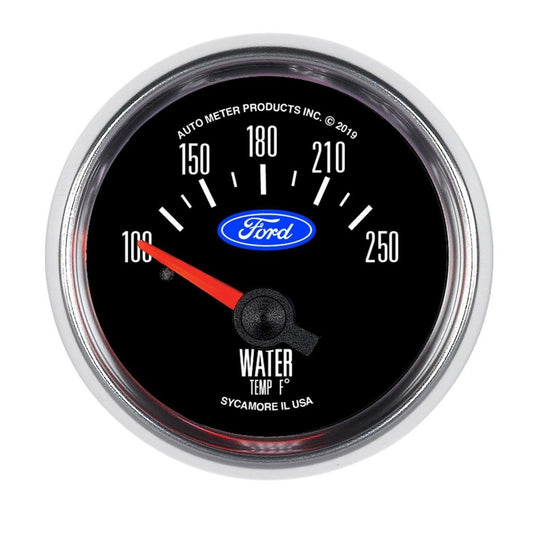 TEMP GAUGE - WATER TEMP 100-250 2-1/16 ELECTRIC AUTOMETER FORD LOGO - INC SENDER