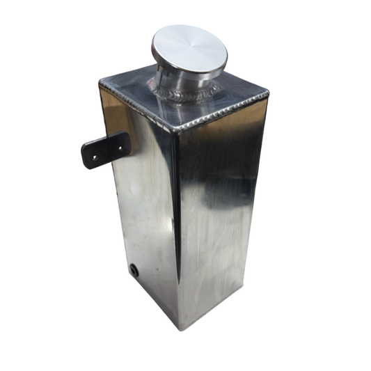 WINDSCREEN WASHER BOTTLE - ALLOY - NO WASHER PUMP (VERTICAL TYPE)