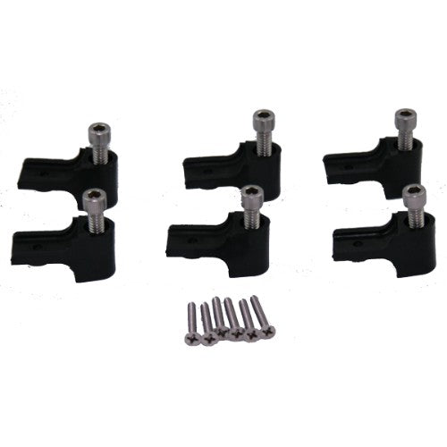 PLUG LEAD HOLDER/SEPARATOR HORIZONTAL BRACKET ONLY BLACK 6PC SET