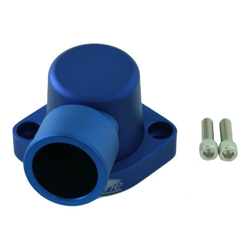 THERMOSTAT HOUSING CLEVELAND XC-E (90 DEG) BILLET BLUE