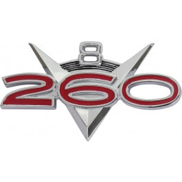 BADGE ENGINE V8 260 WITH RED IN 260 - EACH