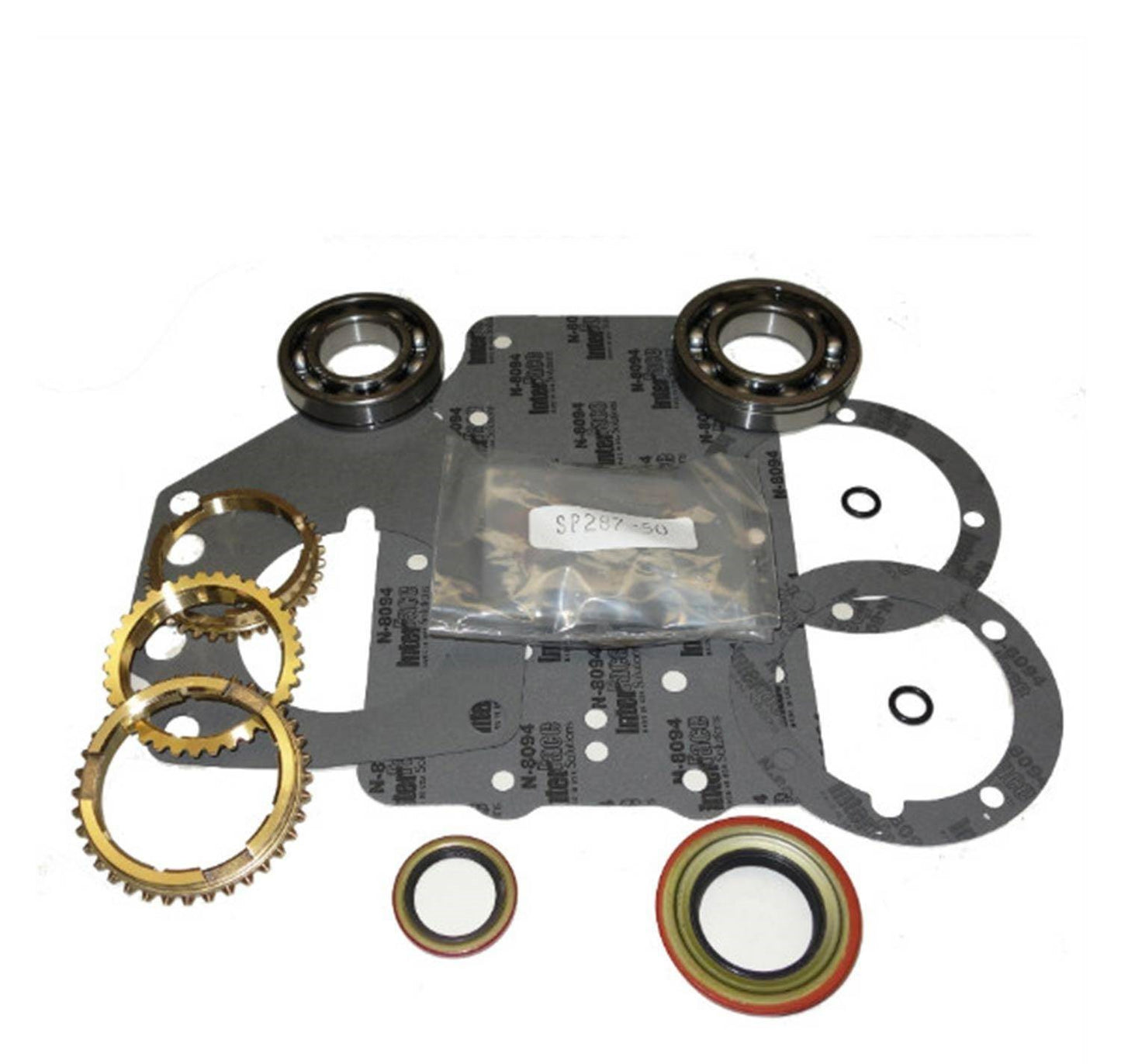 TOPLOADER 4SPD GEARBOX REBUILD KIT, HD BEARINGS, WITH-SYNCROS - NO LAY SHAFT