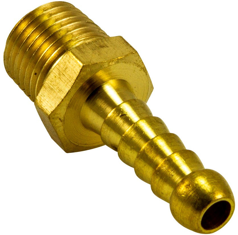 FITTING HEATER HOSE OUTLET SCREW-IN 3/8 MALE TO 1/2 TAIL - EACH